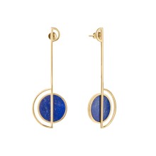 Hängende, vergoldete Lapislazuli-Ohrringe aus der Orini Kollektion