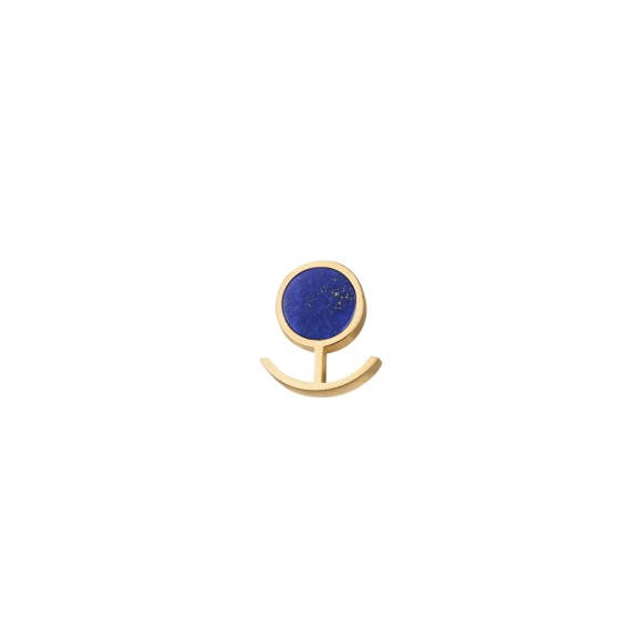 Pozłacany pin z lapis lazuli "Księżyc w nowiu" z kolekcji Orini