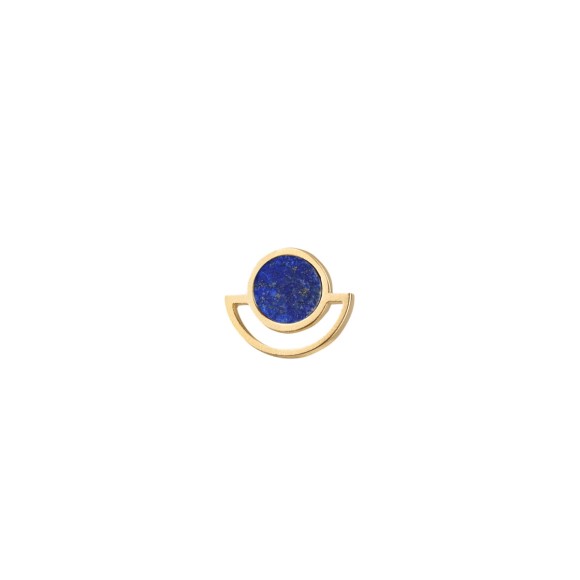 Pozłacany pin z lapis lazuli "Kwadra Księżyca" z kolekcji Orini