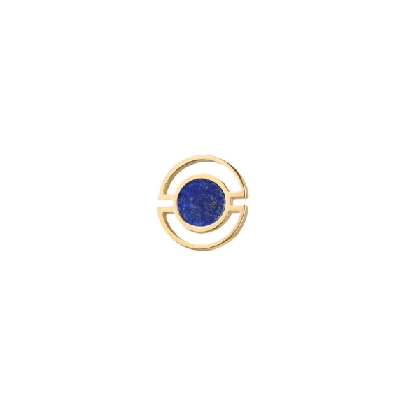 Pozłacany pin z lapis lazuli "Pełnia Księżyca" z kolekcji Orini