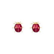 Rote Marienkäfer-Ohrringe aus der Plantis Kollektion