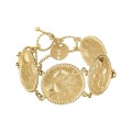 Vergoldetes Armband mit dekorativen Medaillons aus der Semios SMA62-2 Kollektion
