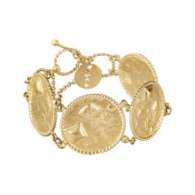 Vergoldetes Armband mit dekorativen Medaillons aus der Semios Kollektion