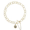 Künstlerische vergoldete Halskette mit dekorativem Anhänger aus der Semios SMN52-1 Kollektion - ORSKA Schmuck