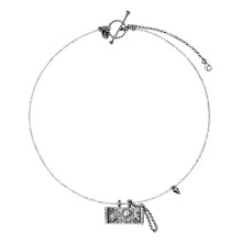 Silbernes Amulett an einer Kette aus Labradoriten aus der Semios Kollektion