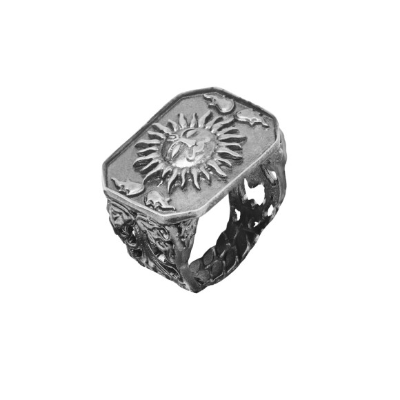 Silberner Siegelring mit Sonnensymbol aus der Semios SMP52-1 Kollektion - ORSKA Kunstschmuck