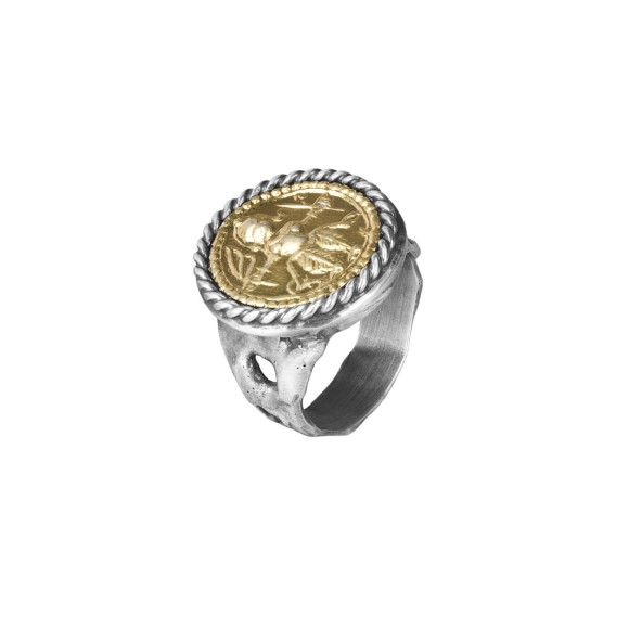 Silberner Siegelring mit dekorativem Medaillon aus der Semios SMP52-2 Kollektion - ORSKA Schmuck