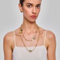 Originelle, vergoldete Halskette mit Siegeln aus der Semios SMN98-2 Kollektion - ORSKA Kunstschmuck