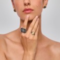 Graphit-Siegelring mit Sonnensymbol aus der Semios SMP52-1-Kollektion - ORSKA Kunstschmuck