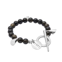 Silberarmband mit goldbraunem Obsidian aus der Guatemala-Kollektion