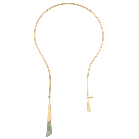 Geometrisches Collier mit grünem Jadeit aus der Kollektion Guatemala