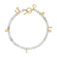 Kurze Halskette aus grünem Jadeit mit geometrischen Anhängern aus der Guatemala-Kollektion