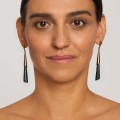 Lange Ohrringe mit grünem Jadeit aus der Kollektion Guatemala