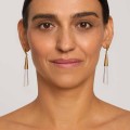 Hängende Ohrringe mit weißem Jadeit aus der Kollektion Guatemala