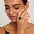 Ring mit rundem grünem Jade aus der Kollektion Guatemala – ORSKA Schmuck