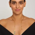 Vergoldetes, steifes Collier mit grünem Jadeit aus der Kollektion Guatemala