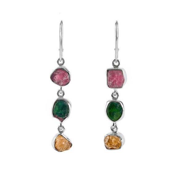Ohrringe mit bunten Turmalinen aus der Aurora Kollection