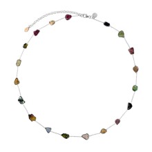 Lange Halskette mit bunten Turmalinen aus der Aurora Kollection