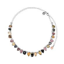 Silberne Kollier-Halskette mit Turmalinen aus der Aurora-Kollektion