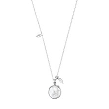 Silberne Halskette mit rundem Perlenanhänger aus der Perle-Kollektion