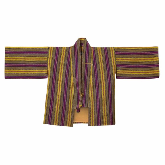 Limitowane bawełniane kimono w kolorze limonkowo-fioletowym z kolekcji Guatemala od ORSKA biżuteria