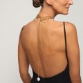 Pozłacana kolia choker z barokowymi perłami