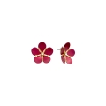 Kwiatowe kolczyki w kolorze magenta z kolekcji Plantis ORSKA