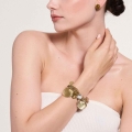 Kettenarmband mit goldenen und silbernen Anhängern und Kristallen aus der Rundo Kollektion - ORSKA