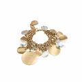 Kettenarmband mit goldenen und silbernen Anhängern und Kristallen aus der Rundo Kollektion