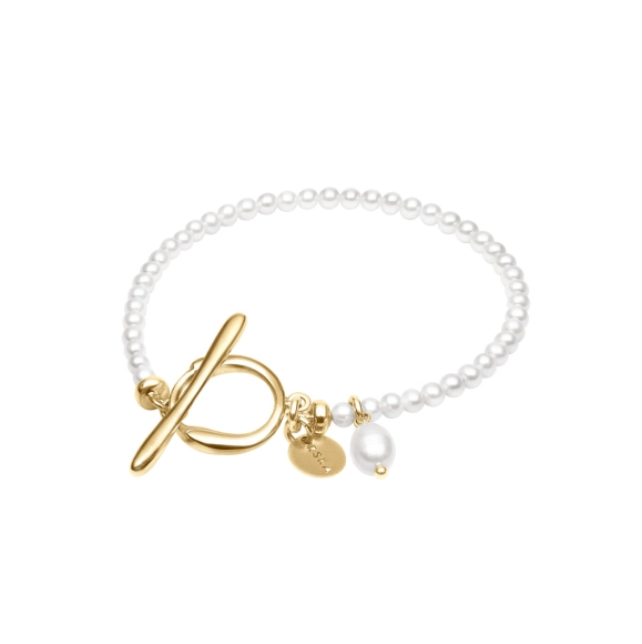 Vergoldetes Armband mit Perlen und dekorativem Verschluss aus der Kollektion Perle