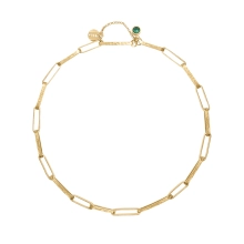 Eine kurze Gliederkette mit einem grünen Anhänger aus der Malachit Kollektion