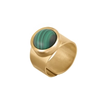 Breiter Ring mit einem Malachitstein