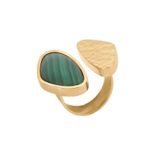 Asymmetrischer, vergoldeter Ring aus der Malachit Kollektion
