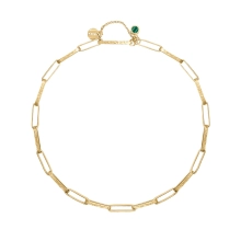 Eine kurze Gliederkette mit einem grünen Anhänger aus der Malachit Kollektion
