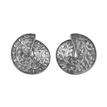 Runde Ohrringe aus Graphit aus der Nepal Kollektion