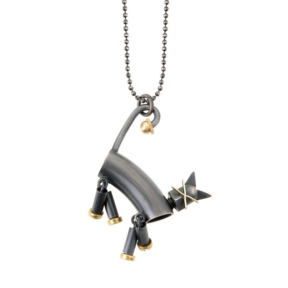Handgefertigte Katzen-Roboter-Halskette aus der Machina-Kollektion - MHN52-2 - Orska Schmuck