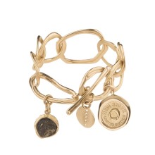 Armband aus goldenen Gliedern mit synthetischem Stein aus der New Stone Kollektion