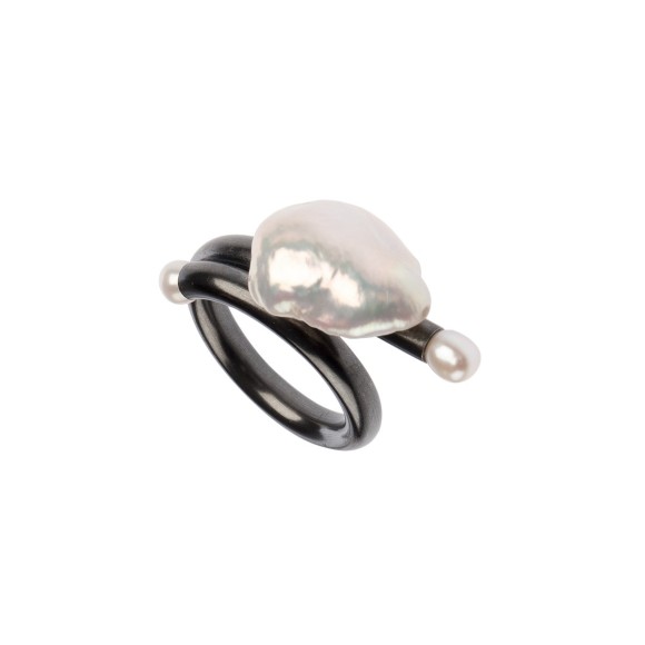 Silberring mit Barockperle