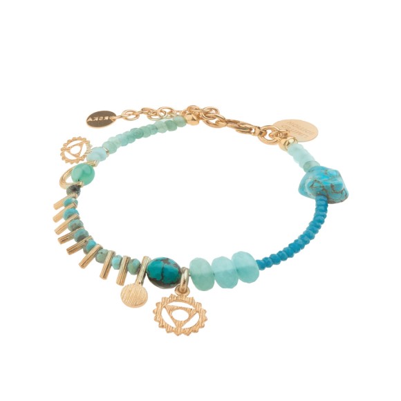 Ein dezentes Armband mit dem Halschakra aus der Gelato Kollektion von ORSKA Jewelry