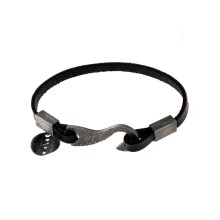 Armband an schwarzem Band aus der Revolt Kollektion
