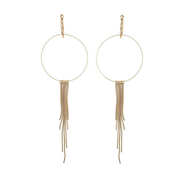 Große, leichte Creolen mit Ketten aus Messing von ORSKA Schmuck
