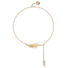 Elegante, kurze Halskette mit einem Farnblatt aus der Plantis Kollektion