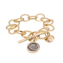 Goldenes Gliederarmband mit Anhänger aus der Tattoo Kollektion