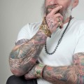 artystyczna bransoletka rękawiczka z tatuażem z kolekcji Tattoo od ORSKA biżuteria