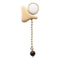 Handgefertigte Anstecknadel mit Perlmutt und Onyx