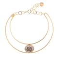 Goldkette mit gravierter Pfingstrose