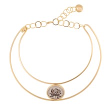 Choker-Halskette mit gravierter Pfingstrose aus der Tattoo Kollektion