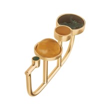 Goldring/Schlagring mit Bernstein an drei Fingern aus der Baltica Kollektion