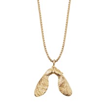 Goldene Halskette mit doppelter Ahornnase aus der Bery Kollektion