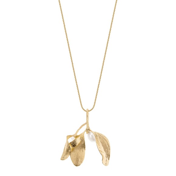 Goldene Mistelzweigkette mit Perlen aus der Bery-Kollektion - ORSKA Schmuck